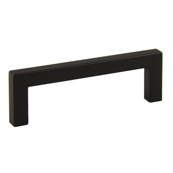 Crown 4-1/4" Modern Square Cabinet Pull with 3-3/4" Center to Center Matte Black Finish CHP87226BK - main
